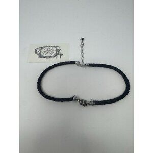Kirks Folly Black Braided Leather Magnetic Interchangeable Necklace